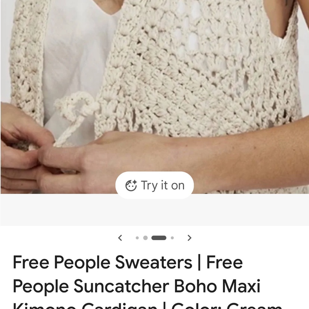 Free People Ivory Crochet Duster - Picture 11 of 11